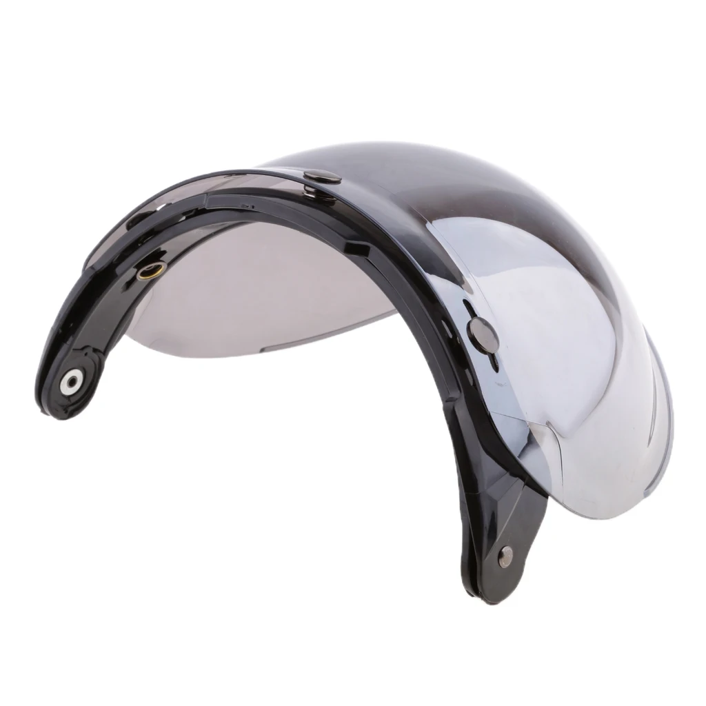 Universal Bubble 3-Snap Motorcycle Helmet Visor Flip Up Face Shield Lens Plain Adjust Height Flip Up Design