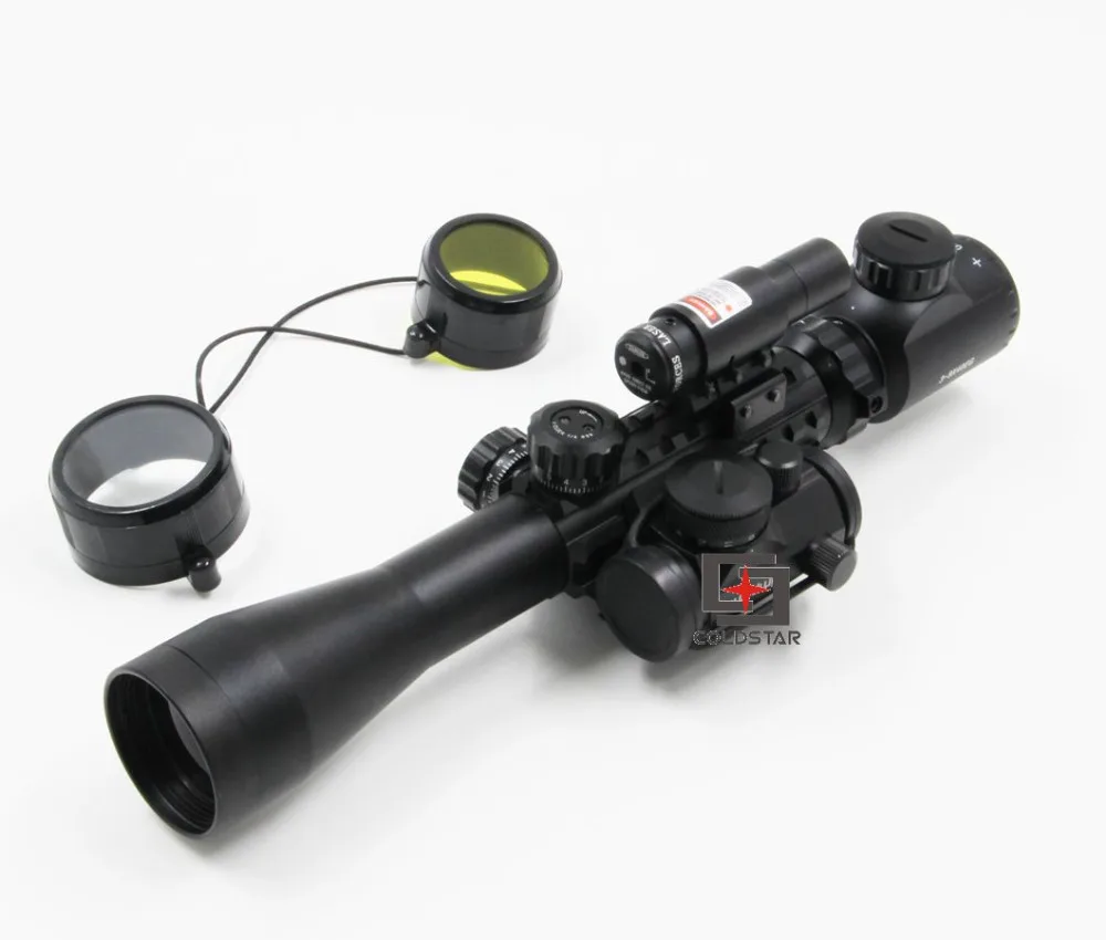 

1set New rifle air guns 3-9x40EG Rifle Scope w/ Laser & 1x24 Illuminated T-1 Red Green Dot Scope mira telescopica