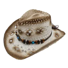 Летняя женская мужская открытая западная ковбойская шляпа для джентльмена ковбойская ручная работа Джаз церковная Кепка папа Клош сомбреро пляжная Солнцезащитная шляпа