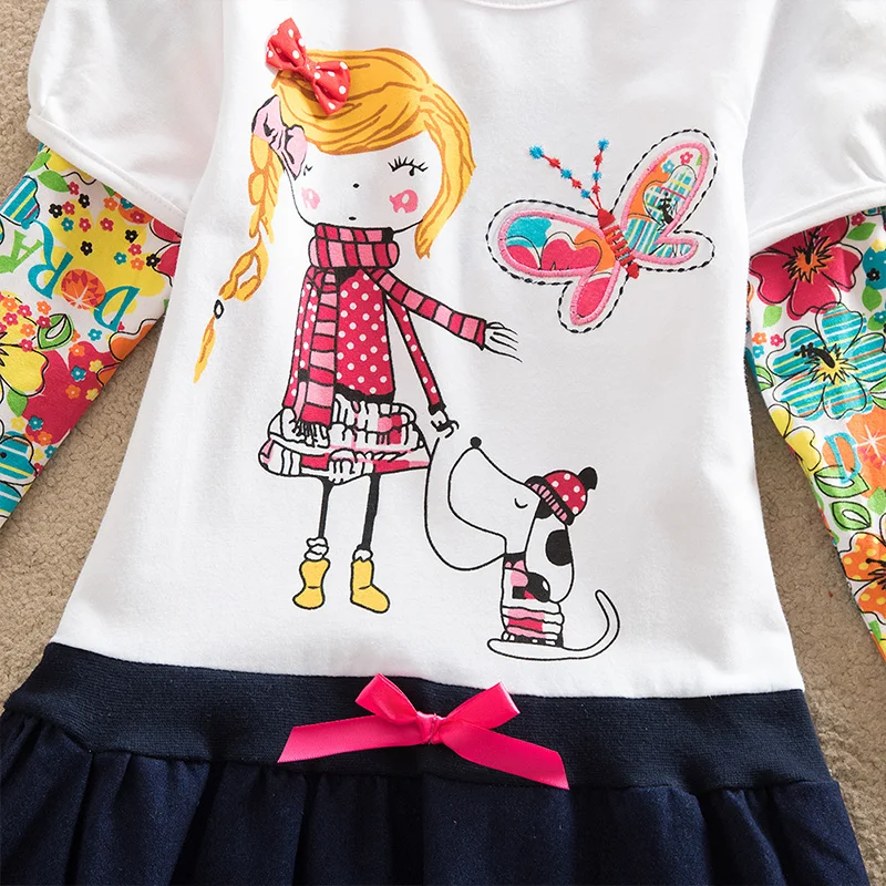 VIKITA платья для девочек детские кружевные платья-пачки с изображением совы детская одежда в полоску Детские платья для девочек H5926 Mix