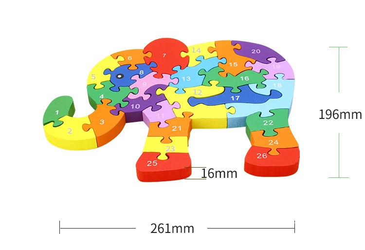 Деревянный 3D Развивающий Пазл игрушки Животные слониха паззл с динозаврами Деревянные игрушки Дети цифры алфавитный изучение букв игрушки