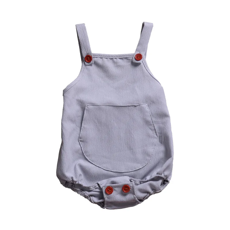

New Baby Boys Summer Romper Infant Girl Solid Rompers Toddler Baby Lovely One-pieces Infant Boy Suspender Jumpsuit 0-24M
