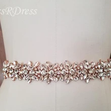 MissRDress-cinturones de boda, cinturón nupcial de cristal de oro rosa, diamantes de imitación, flores, faja nupcial para accesorios de boda, cinturón JK817