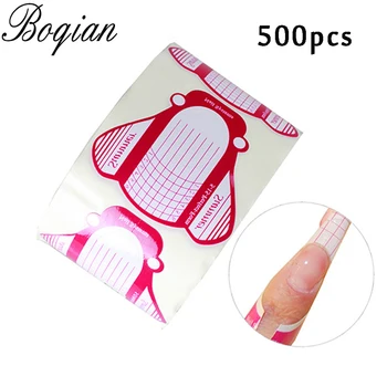 

BQAN Professional 500pcs/roll Penguin Alloy Nail Form Tips Nail Art Guide Extension French DIY Tool Acrylic UV Gel Nail Art Tool