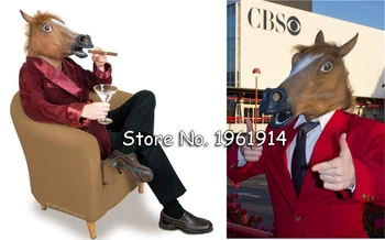 

New Horse Head Mask Creepy Halloween Costume Theater Prop Novelty Latex Rubber