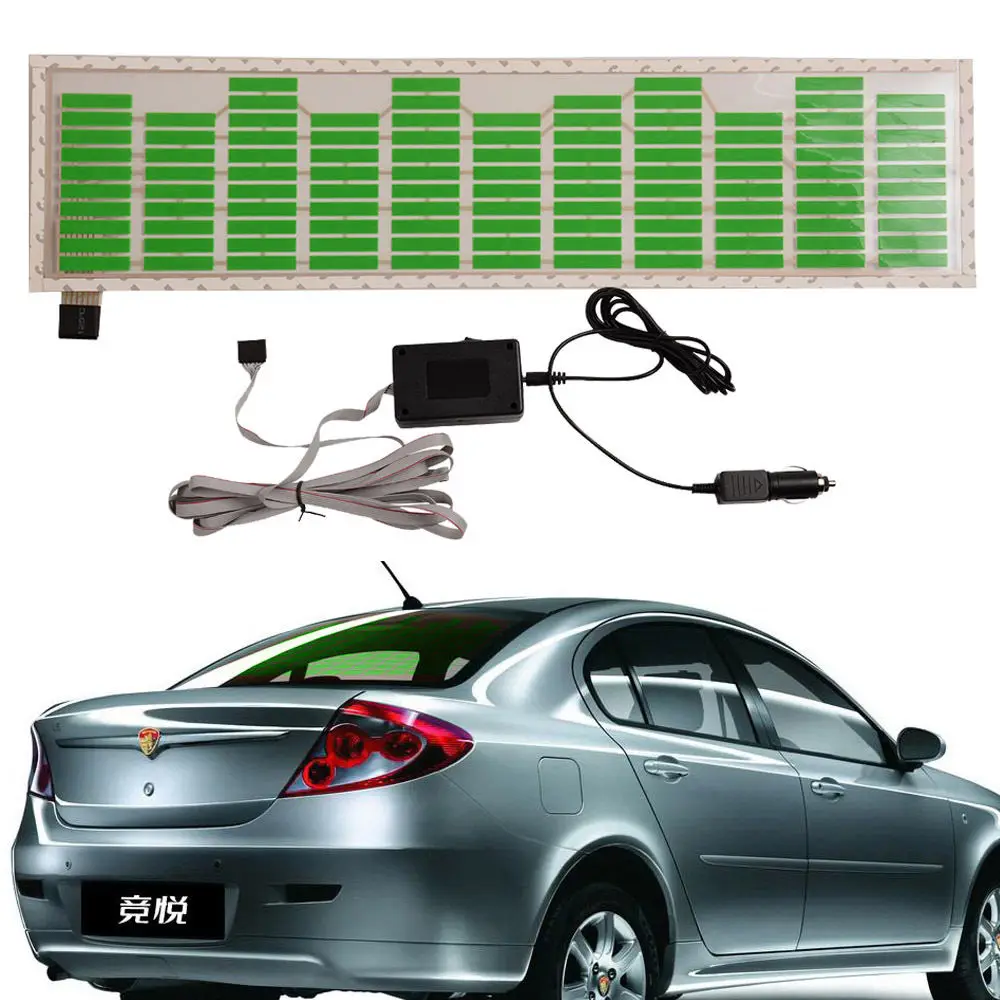 

90X25CM Car Sticker Music Rhythm LED Flash Lamp Sound Activated Equalizer Multi-color RGB Green Red Yellow Blue Pink