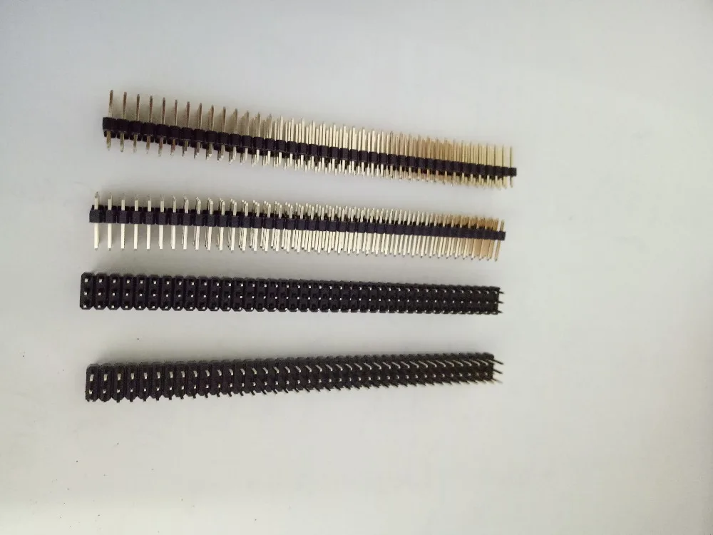 

4PCS Gilded 3 x 40 Pin Straight Row 2.54mm Round Male pins Header adapter