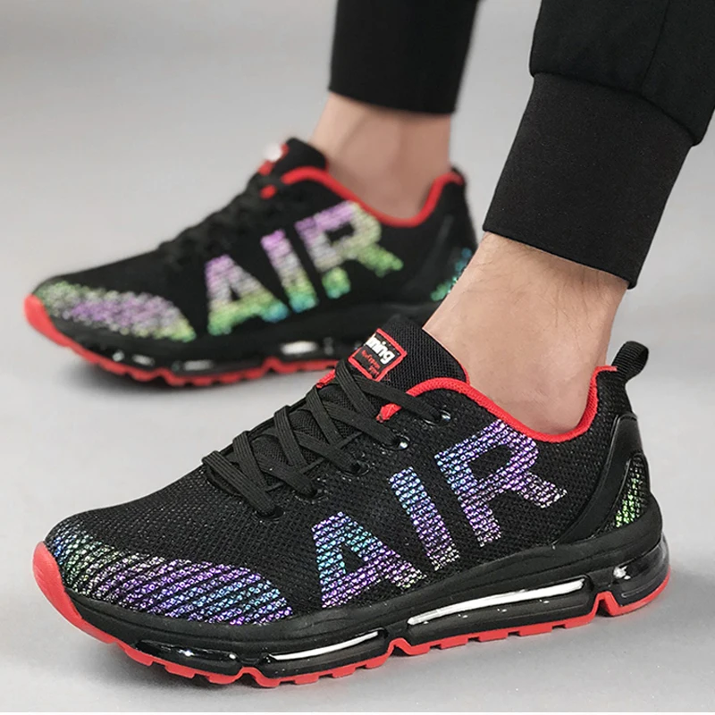 Air Cushion Sneakers Running Shoes Men Women Breathable Mesh Reflective