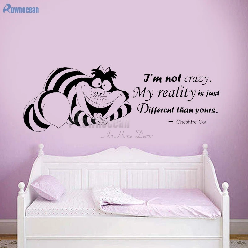 Cheshire Cat Wall Decals Quote I'm Quote Vinyl Alice In Wonderland