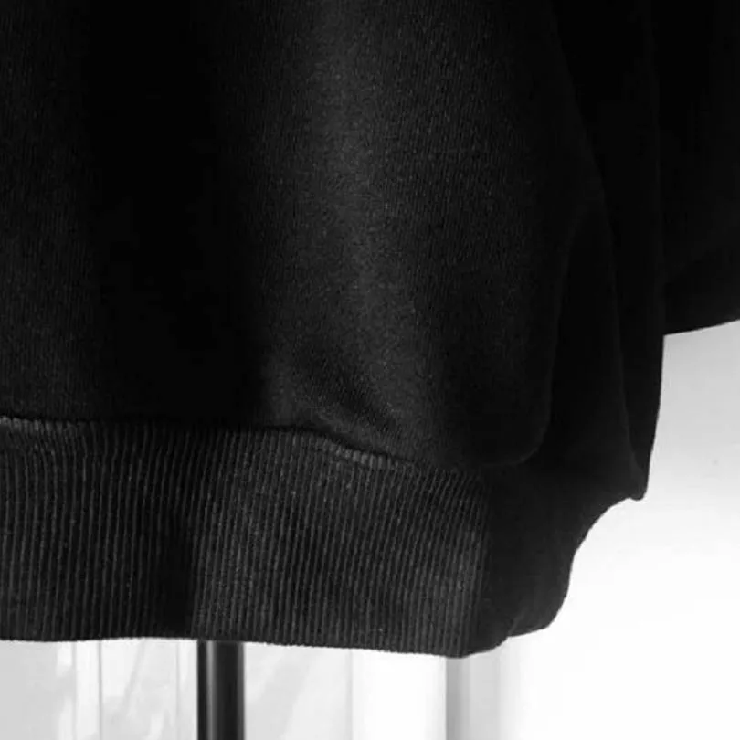 Женские толстовки в стиле панк с длинным рукавом, японский Harajuku, пуловер с принтом Луны, свободная толстовка с капюшоном, черные готические толстовки с капюшоном