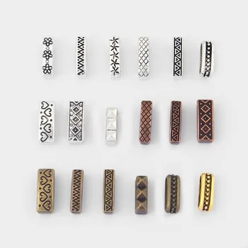 

30pcs Flat Charms Slider Spacer Beads For 10*2mm Flat Leather Cord Bracelet Jewelry Findings
