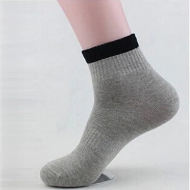 1 Pair Sock Adult Men Spring Summer Solid Color Brief Non Elastic 100% Pure Cotton Socks Comfort Soft Grip Diabetic Socks #4F03 (5)