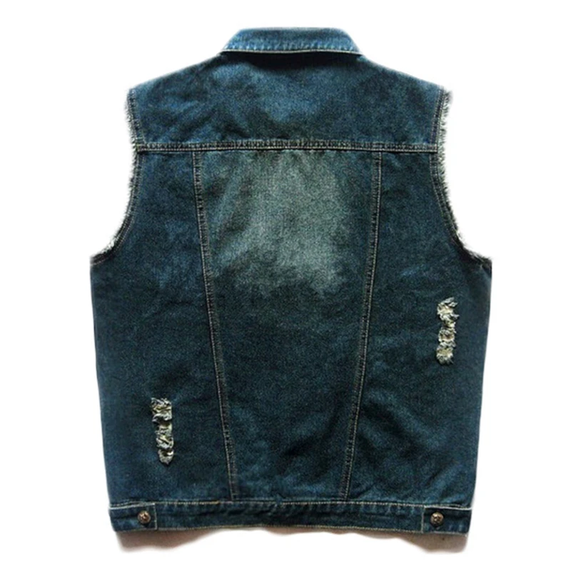 

HEROBIKER Motorcycle Jacket Retro Vintage Motorbike Vest riding Waistcoat Cowboy Punk Coat Ripped Motorsiklet Moto Jacket
