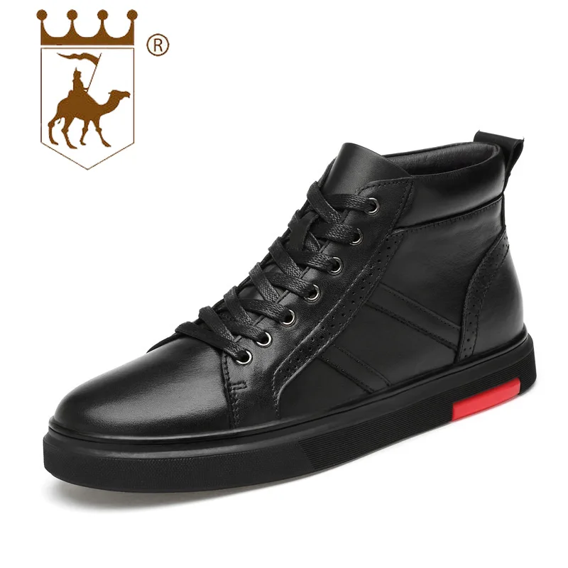 

BACKCAMEL Genuine Leather Men's Shoes British Vulcanized Shoes Breathable Lightweight Non-slip Footwear Size37-45 High Quality