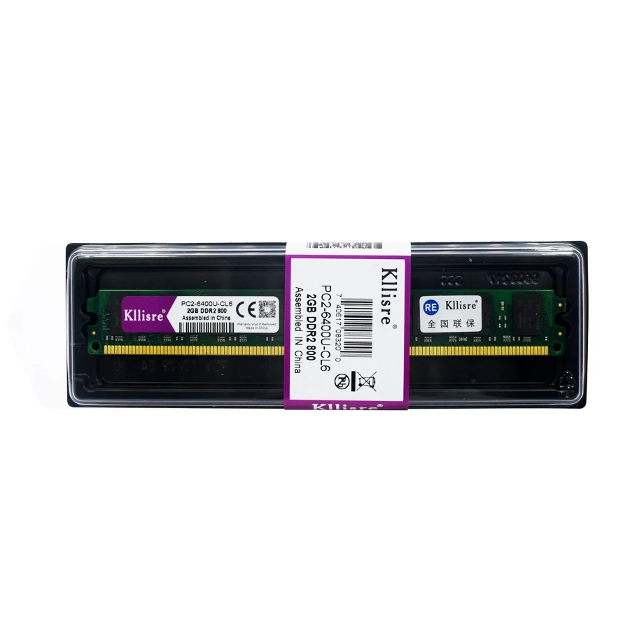 Kllisre DDR2 память 2 ГБ 800 МГц PC2-6400U ОЗУ 1,8 в 240Pin без ECC настольная система Dimm Высокая совместимость