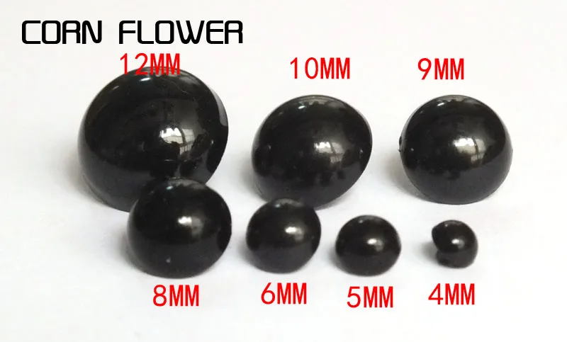 4-12mm Mushroom Black Shank Buttons Plastic Decorative Button Negro DIY Sewing Eye For Dolls Toy Eyes Nose Animal -100pcs 18mm clear plastic buttons 200pcs semi circular shank buttons scrapbooking eyes