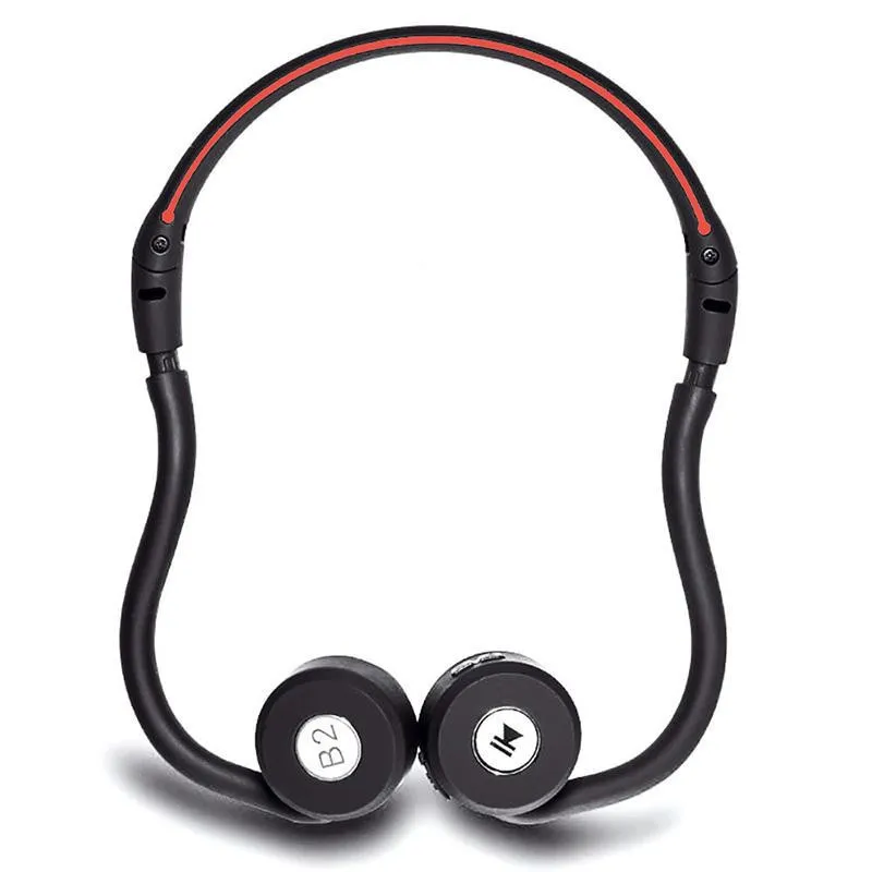 

Bone Conduction Open Ear Wireless Bluetooth 4.1 Headphones With Built In Mic Sweatproof Sports Earphones Secure Fit For Running