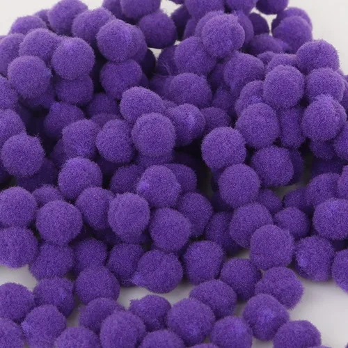 Модный дизайн, 300 шт./лот, 10 мм, много опций, помпоны, мягкие шарики-Помпоны для украшения свадеб и детских игрушек, аксессуары - Цвет: Dark Purple