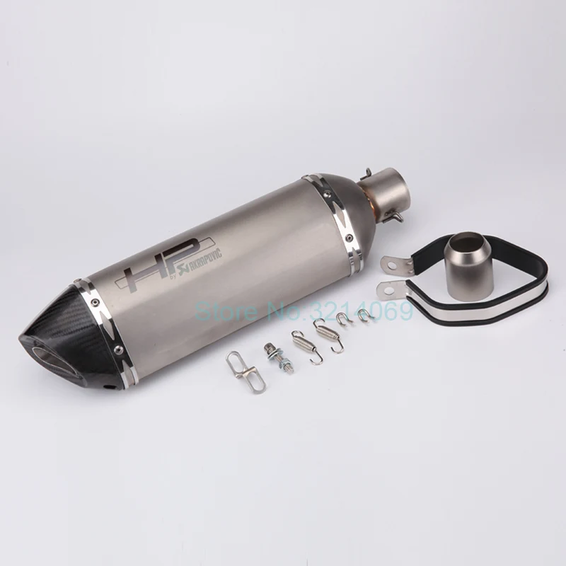 

Motorcycle Akrapovic Exhaust Pipe Laser Inlet 51mm Length 470mm Stainless Steel Motorbike Exhaust Muffler Escape with DB Killer