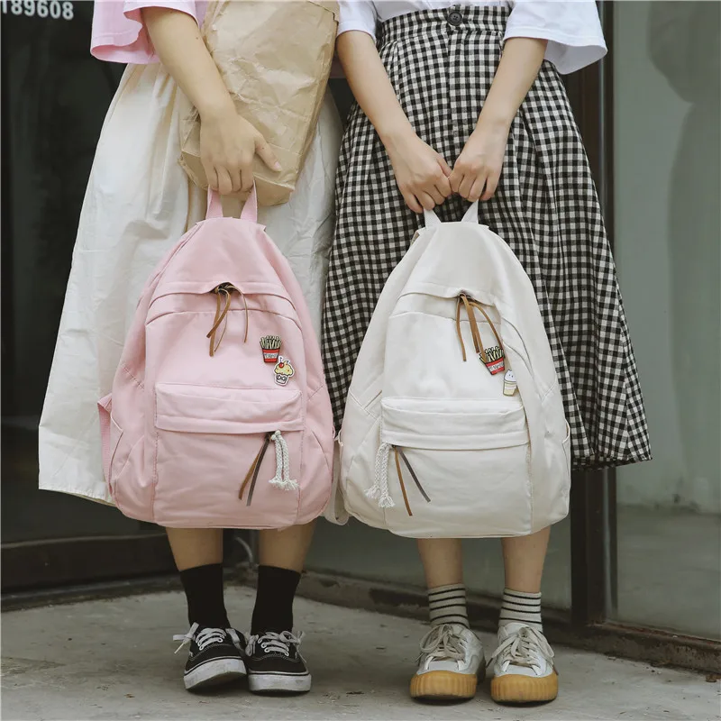 Menghuo Women Backpack for School Teenager Girls Vintage Stylish School Bag Ladies Cotton Fabric Backpack Female Bookbag Mochila (2)