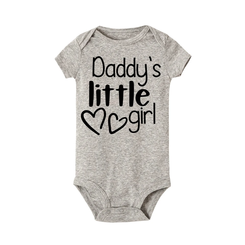 Daddy's Little Girl/Летний комбинезон для новорожденных девочек; забавная одежда с буквенным принтом; комбинезон с короткими рукавами для маленьких девочек; одежда для дня рождения; подарок - Цвет: R048-SRPGY-