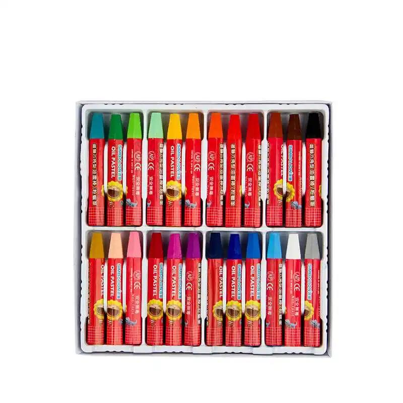 

High Quality Oil Pastels 24 colors Shape Oil Pastel Crayon Sticks Single Color Set School Stationery