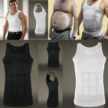 

2019 Men Slimming Body Shaper Tummy Shaper Vest Slimming Underwear Corset Waist Muscle Girdle Shirt Fat Burn