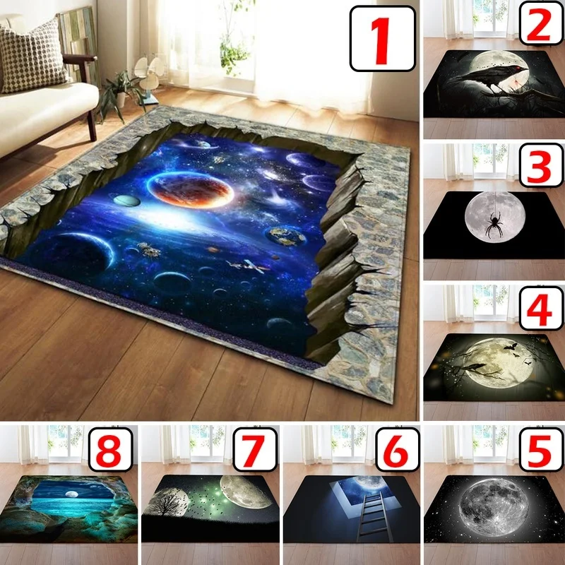 8 видов стилей 3D коврики с рисунком планеты для гостиной, спальни, Противоскользящий коврик для дивана, пола, модный ковер для кухни, коврик для йоги, домашний декор