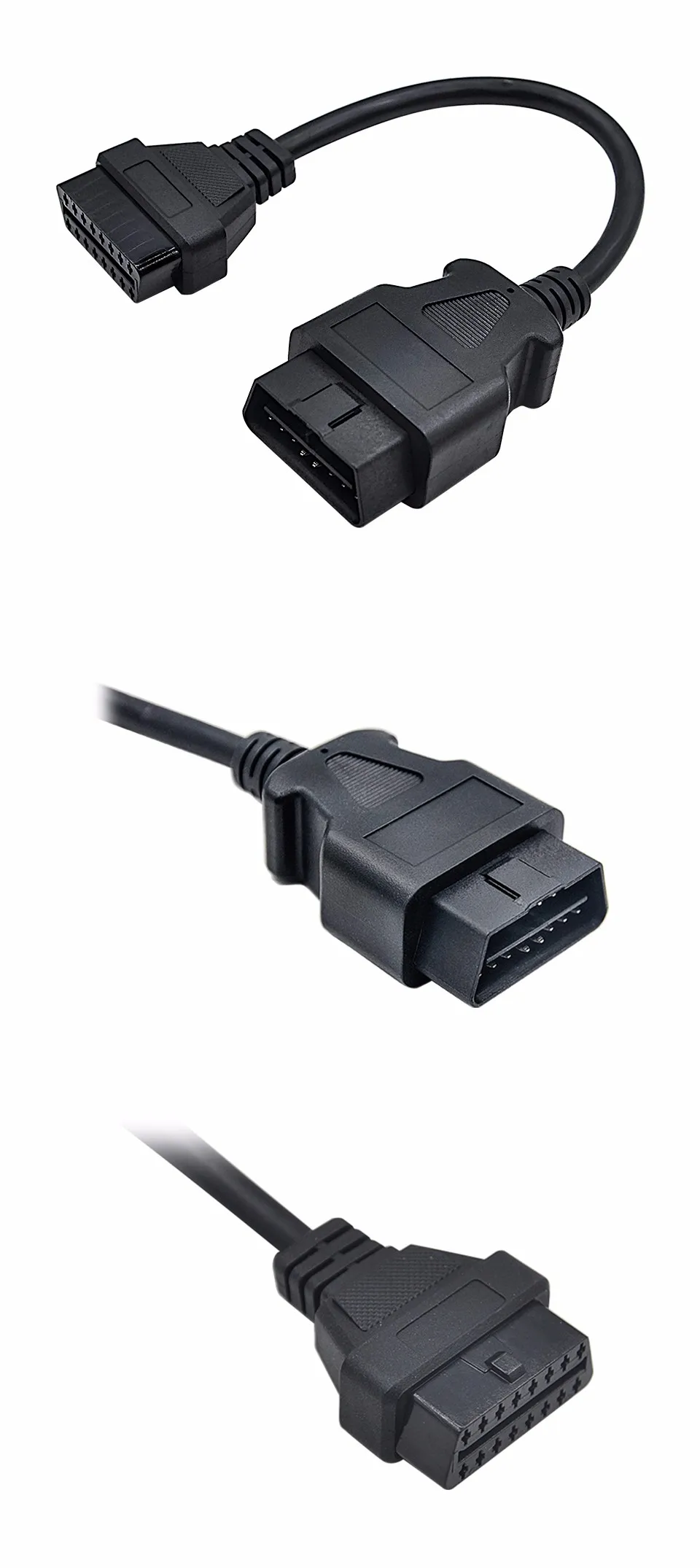 Для ELM327 16 Pin штекер 16 Pin Женский OBD2/OBDII удлинитель OBD2 разъем 16 Pin штекер 16 Pin Женский OBD диагностический инструмент