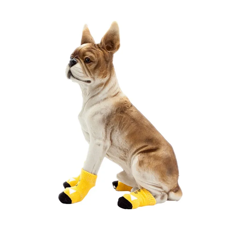 Милые носки для домашних питомцев щенков теплые мягкие носки 4 шт./компл. зимние парусиновые ботинки маленькие носки для собак