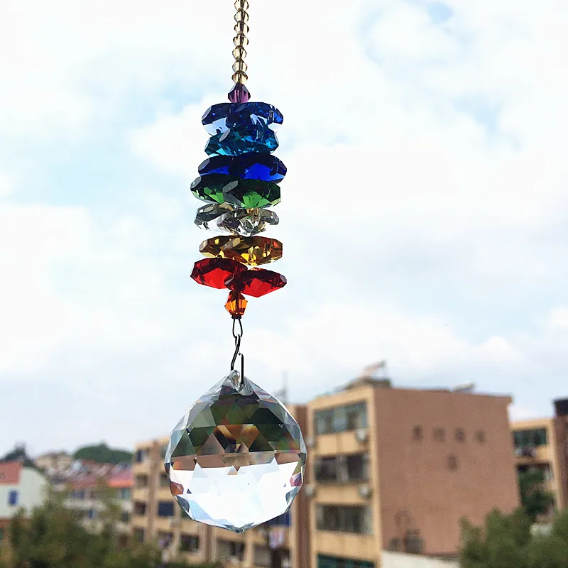 Bola com Cores Octogonal de Vidro de Cristal Beads para Faça Lote Milímetros Claro k9 Chanderlier Misturadas Facetado Você Mesmo Jardim Suncatchers 6 Pçs - 30 2 Lustre de cristal