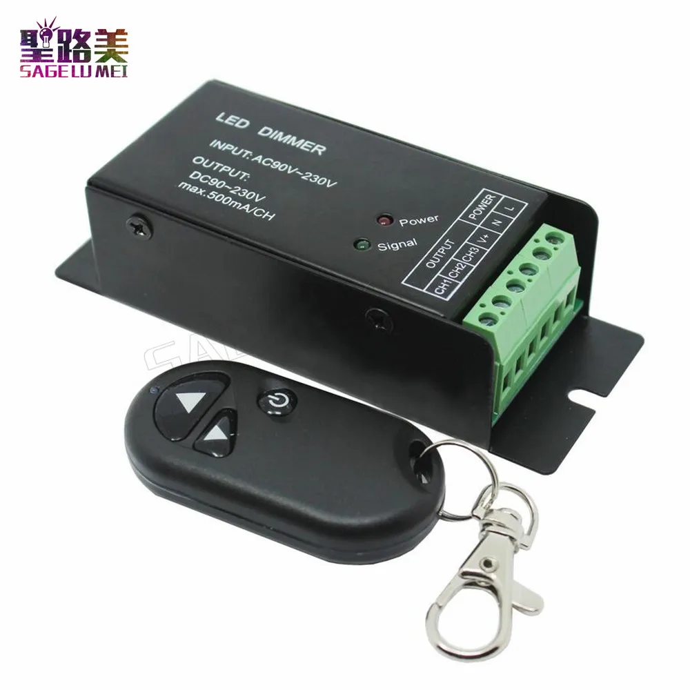 

AC110V-220V 3key wireless RF 3CH channel control LED Dimmer Brightness adjustment led controller for single led strip light tape