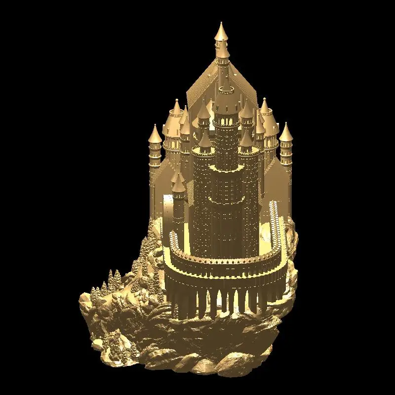Средневековый замок высокое качество новая 3D модель для ЧПУ резная фигура