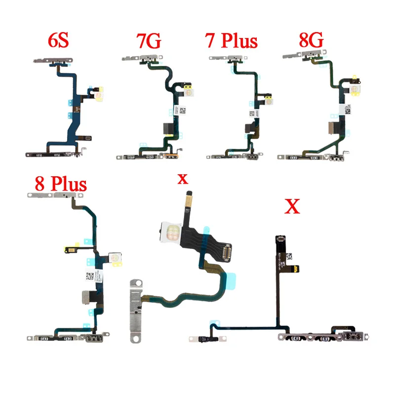 1 шт. гибкий кабель с металлическим держателем для iPhone 5, 5S, 6, 6 S, 7, 8 Plus, кнопка отключения звука, гибкий кабель