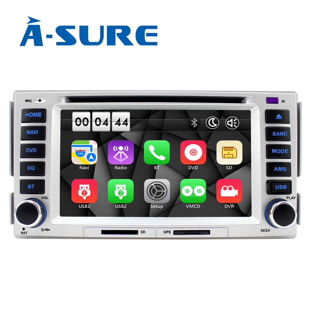 Clearance A-Sure 6.2 Inch 2 Din Car Auto Radio GPS DVD Player Stereo Navigation For HYUNDAI SANTA FE ELANTRA 16G ROM DVR Bluetooth 2