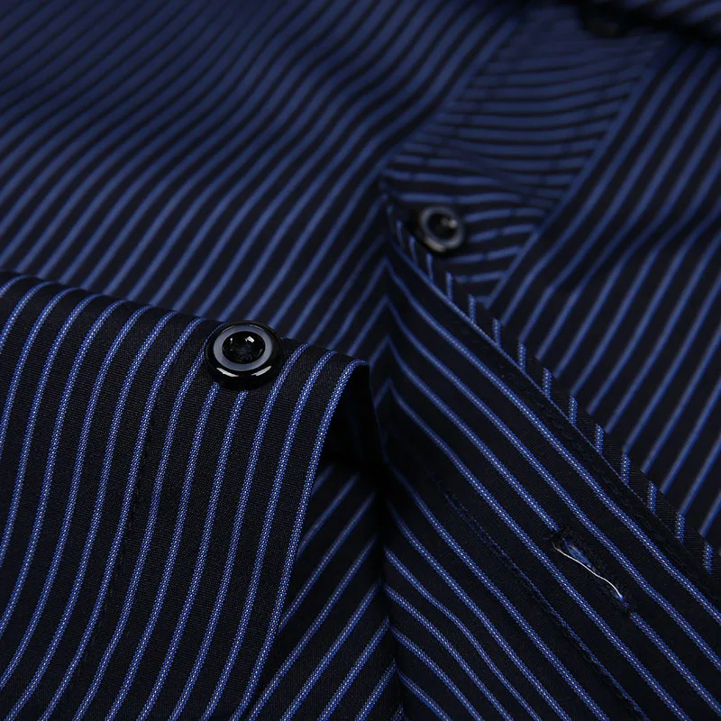 Men Spring Slim Fit Long Sleeve Business Social Formal Plaid Stripe Casual Dress Shirts DS-127