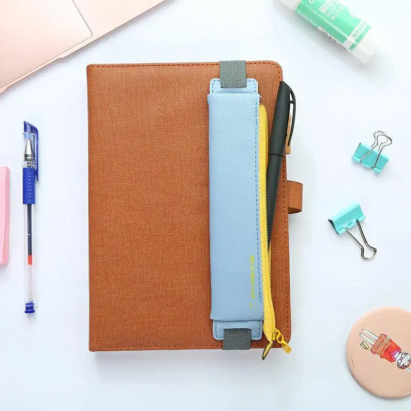 

1PCS Portable Fashion Leather Elastic Buckle Pencil Case Pen Bag for Book Notebook Office School Supplies Creative Stationery