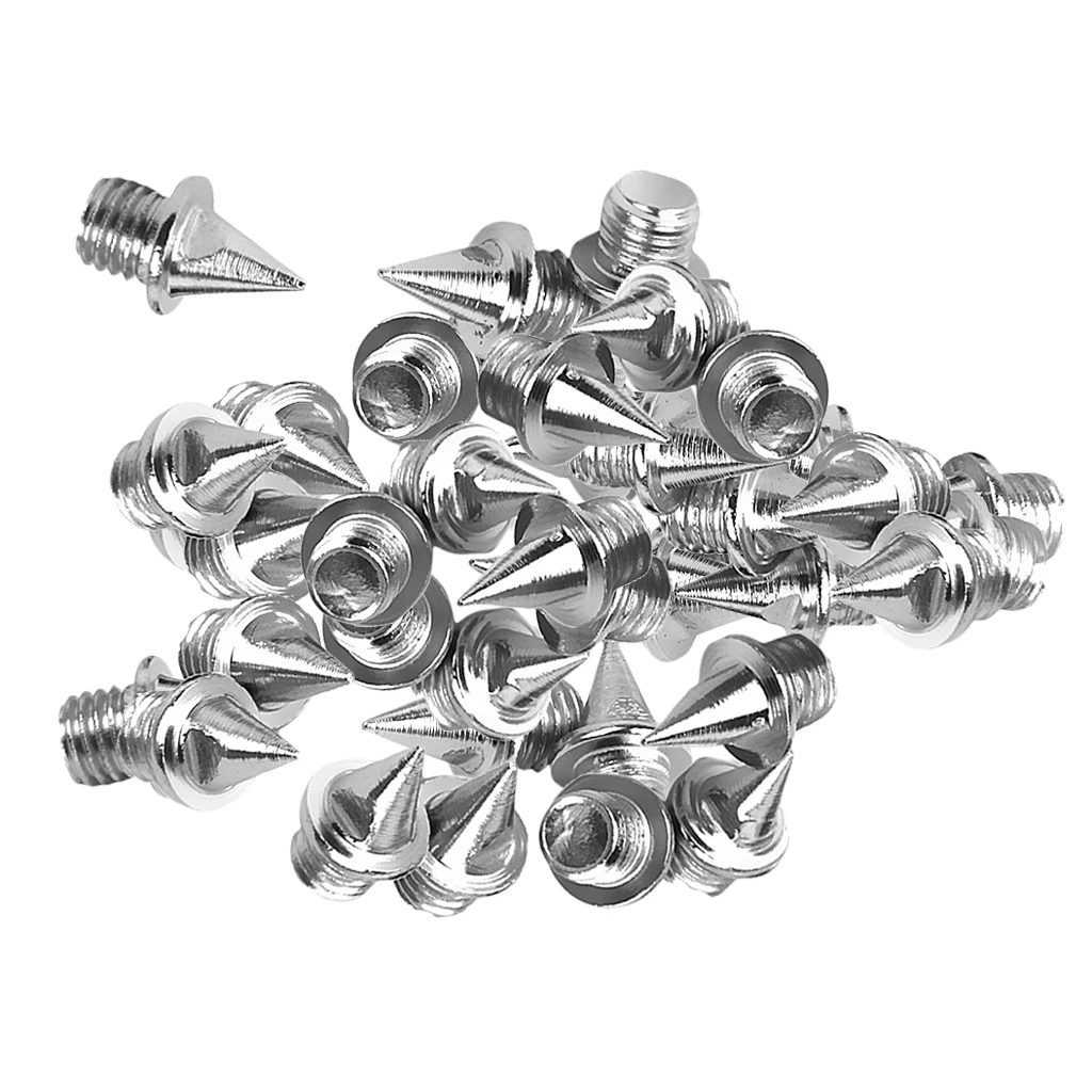 

180 Pcs Steel Shoe Spikes Replacement Pyramid Track and Field Spikes for Sports Shoes Running Track Shoes Silver