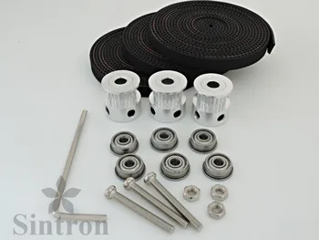 

[Sintron]6X F623ZZ flanged Bearings + 3X 2M Belt GT2 20 Tooth Pulley for Delta Rostock Kossel Mini,Free Shipping