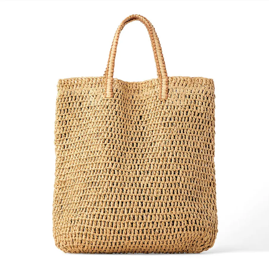 Casual Straw Bags Large Capacity Women Totes Designer Brand Lady Rattan Shoulder Bags Woven Wicker Handmade Summer Beach Purses