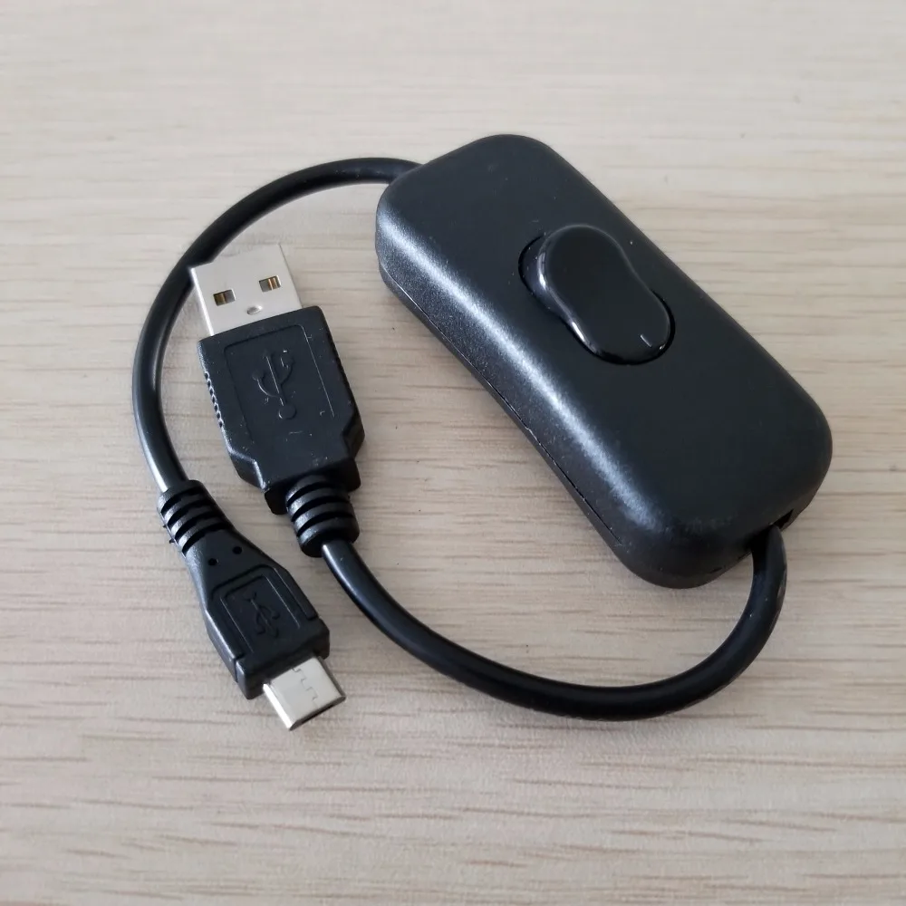 

Micro USB to USB Type A Data Power Adapter Cable with ON Off Switch Male to Male Black