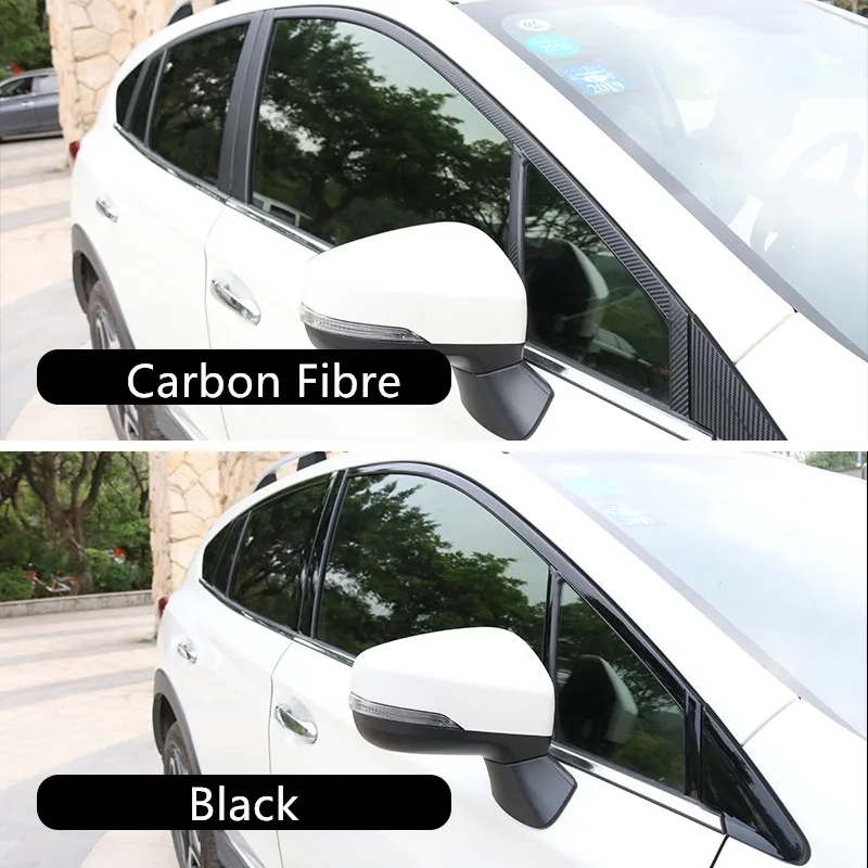 Черный/углеродное волокно средний столб целое окно Empennage защитная пленка наклейка для Subaru XV 19 BA103