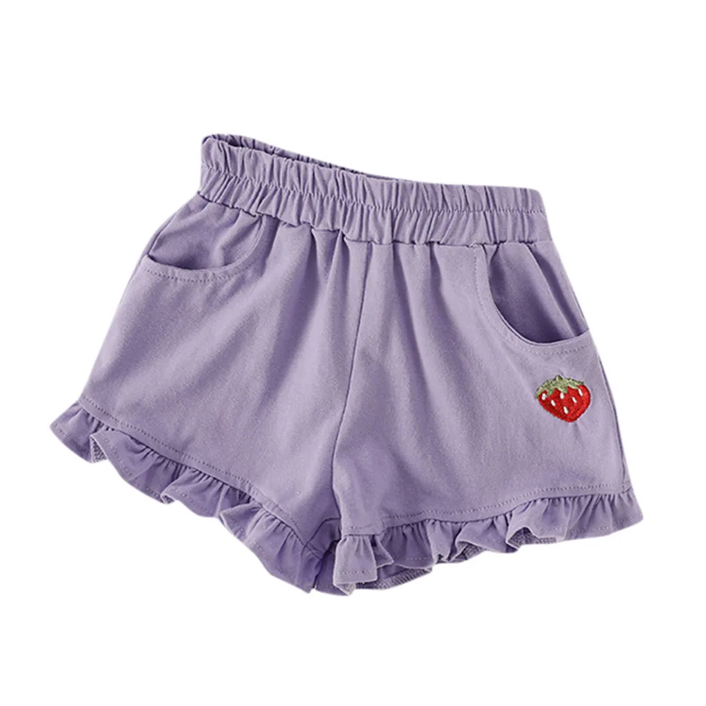 New Summer Girl Shorts Kids Skirts Shorts Ruffles Bowknot strawberry Children Shorts Fashion Girls Clothing