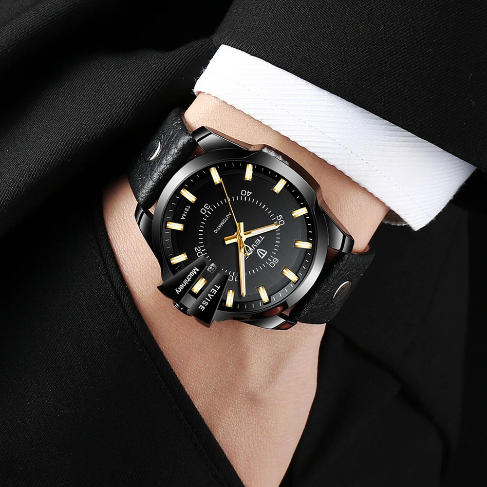 Tevise Luxury Brand Automatic Mechanical Watches For Men Business Sport Waterproof Wrist Watch Self Winding Relogio Masculino