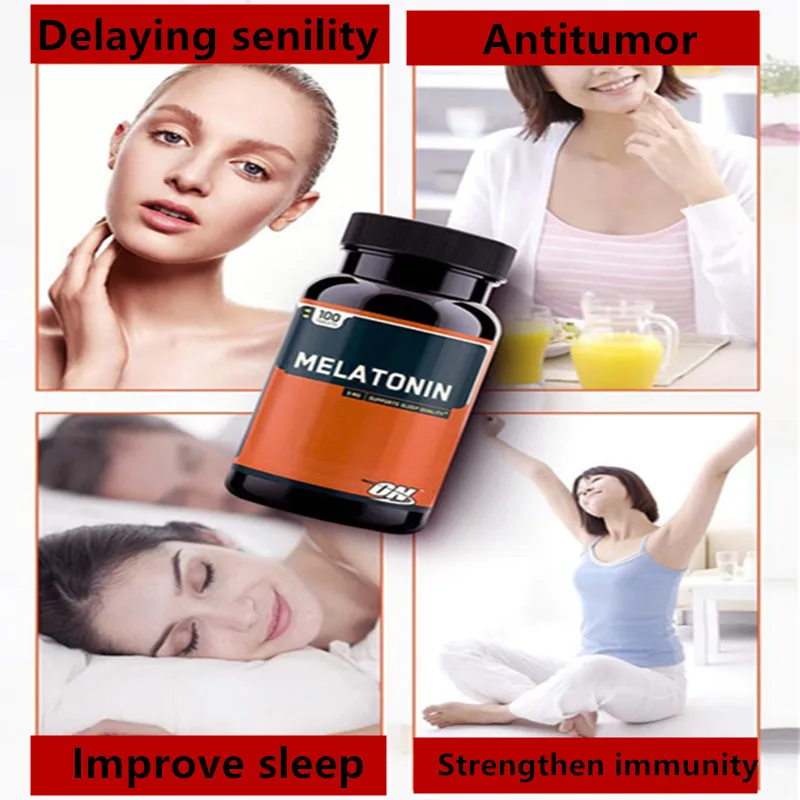 Американский импорт оптимальный Melatonin усиление сна 100 шт. 1 бутылка|Блестки для