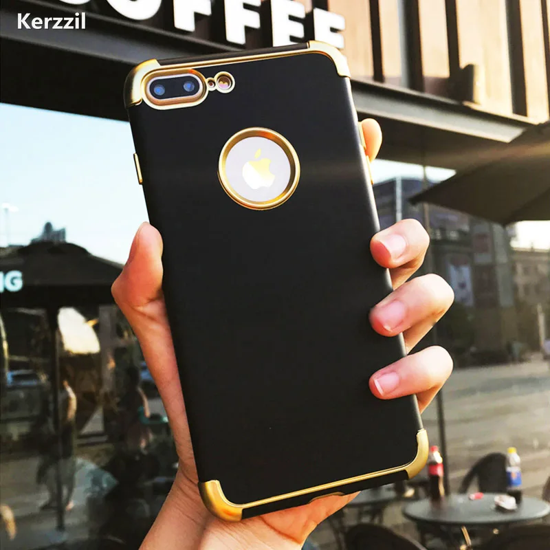 Kerzzil Luxury Plating Scrub Protective case For iPhone X 10 Cover Bumper On The for 6 6s 7 8 Plus Case Silicone |