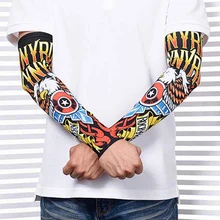 1 пара охлаждающий руку рукава крышка УФ солнцезащитные перчатки Дракон руки запястья рукав Mangas татуады руки гетры панк рукава руки