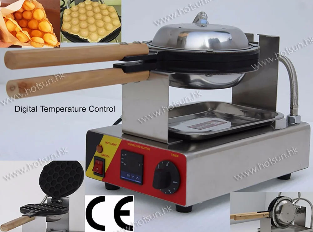 Non-stick 110V 220V Electric Commercial Digital Eggettes Egg Bubble Waffle Baker Iron Maker Machine