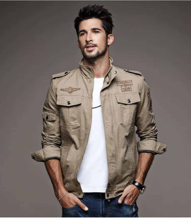 Brand Men jacket military Plus 6XL army soldier Coat Cotton Air force one male Brand clothing Spring Autumn Mens jackets  (8)