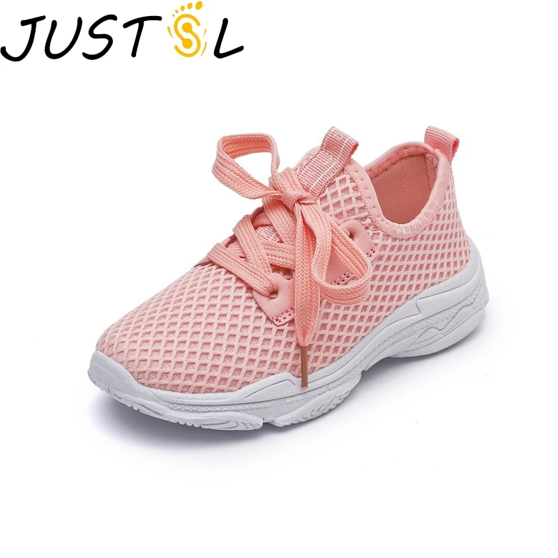 

JUSTSL 2018 new autumn kids breathable mesh comfortable fashion sneakers children's sports shoes girls boys casual shoes
